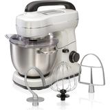 Electric Stand Mixer, 4 Quarts, Dough Hook, Flat Beater Attachments, Splash Guard 7 Speeds with Whisk, Black with Top Handle