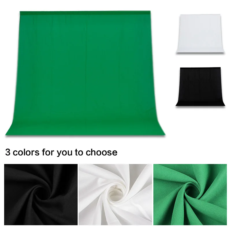 Arrière-plan de photographie en mousseline de coton vert/blanc/noir/gris, écran vert Chromakey, tissu de fond pour accessoires de séance Photo