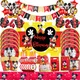 Décoration de fête d'anniversaire Mickey Mouse assiettes en papier tasses vaisselle pour garçon