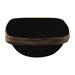 Ecoquality 16 Oz Black Plastic Square Bowls w/ Gold Rim 120 Guests in Black/Yellow | Wayfair EQ3973-120