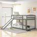 Harriet Bee Twin Over Twin Bunk Bed w/ Convertible Slide & Ladder Wood in Gray | 46.5 H x 84.4 W x 79.3 D in | Wayfair