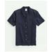 Brooks Brothers Men's Irish Linen Camp Collar Short-Sleeve Sport Shirt | Navy | Size 2XL