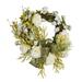 Primrue 32" Lighted Polyvinyl Chloride (PVC) Wreath Traditional Faux, Cotton in White/Yellow | 28 H x 32 W x 12 D in | Wayfair