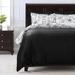 Red Barrel Studio® Microfibre Reversible 3 Piece Duvet Cover Set Microfiber/Velvet in Black | King Duvet Cover + 4 King Pillowcases | Wayfair