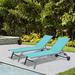 Domi Louvered 2 Pieces of Outdoor Metal Chaise Lounge w/ Wheels-Khaki Metal | 40.16 H x 23.86 W x 60.51 D in | Wayfair LLFT0588-LB-W