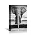 Hokku Designs Walking Elephant - Unframed Print on Canvas in Black/Gray | 24 H x 16 W x 1.5 D in | Wayfair 847209EEF31E4C9487EDCA4BADF00075