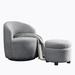 Barrel Chair - Mercer41 Lathasha 24" W Swivel Barrel Chair & Ottoman Polyester/Fabric in Gray | 27.1 H x 24 W x 24 D in | Wayfair