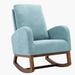 Isabelle & Max™ Tavis Rocking Chair Wood/Solid Wood/Fabric in Blue | 39.76 H x 27.16 W x 37 D in | Wayfair C1A6C0A3031F419B88265EF9C237CCB1