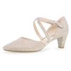 Spangenpumps GABOR, Damen, Gr. 41, rosa (rosé), Textil, metallic, elegant, Schuhe Spangenpumps, Abendschuh, Brautschuh, Trichterabsatz in Glitzer-Optik