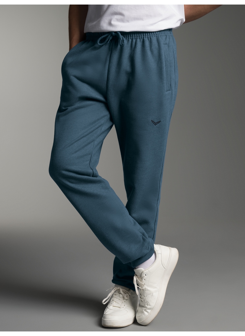 Sweathose TRIGEMA "TRIGEMA Sweathose", Herren, Gr. XXL, US-Größen, blau (jeans, melange), 70% Baumwolle, 30% Polyester, Hosen Sweathose