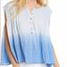 Free People Tops | Free People Little Bit Of Something Ombre V-Neck Size S | Color: Blue/White | Size: S