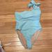 J. Crew Swim | J Crew One Piece Suit. One Shoulder With Bow Is Adjustable. Size 14 | Color: Blue | Size: 14