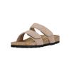 Sandale CRUZ "Liland", Damen, Gr. 41, braun (hellbraun), Rindsleder, Polyurethane, casual, Schuhe Pantolette Schlappen, mit praktischem Klettverschluss