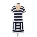 1.State Casual Dress - Shift: Blue Stripes Dresses - Women's Size 2X-Small