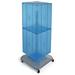 Azar Displays Four-Sided Pegboard Tower Floor Display on Revolving Wheeled Base. Spinner Rack Stand. Panel Size: 14"W x 40"H in Blue | Wayfair