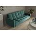 Jahnke Chillax Posh 83.86" Square Arm Sleeper Sofa Velvet/Metal in Green | 33.07 H x 83.86 W x 33 D in | Wayfair 11PH6