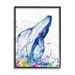Stupell Industries Splashing Whale Bubbles Marine Giclee Art By Marc Allante Wood in Blue/Brown | 30 H x 24 W x 1.5 D in | Wayfair as-873_fr_24x30