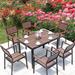 Wildon Home® Roestel-Kuchenbuch Rectangular 6 - Person 47.2" Long Aluminum Outdoor Dining Set Wood/Plastic/Metal in Brown | 47.2 W x 31.5 D in | Wayfair