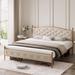 House of Hampton® Geraud Platform Bed Upholstered/Metal in White | 41.7 H x 60.8 W x 82.7 D in | Wayfair 063DF05ED20447E9A6184BE32704F891