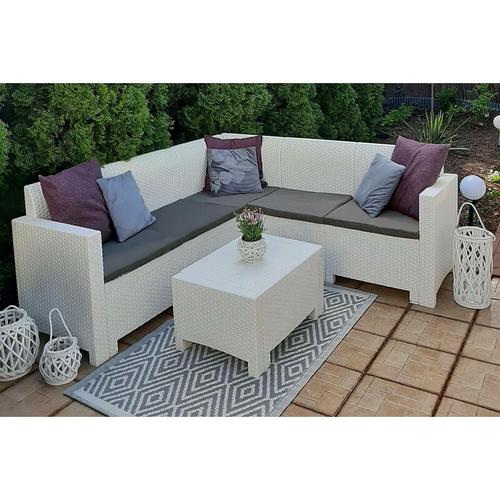 Dmora - Lounge-Set für den Außenbereich Eris, Gartenset mit Kissen, Lounge-Set für den Innenbereich