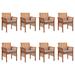 vidaXL Modern Dining Chair Patio Dining Chair with Cushion Solid Wood Acacia