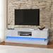 Modern 51-Inch White TV Stand with LED Lights, Spacious Storage Drawers, and Remote Control, Perfect for Living Room, or Bedroom