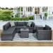 8 Piece Rattan Sectional Seating Group with Cushions