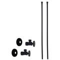 Westbrass D105KBN-62 5/8 x 3/8 OD x 20 Bullnose Supply Line Kit with Round Handle Angle Supply Shut Off Valve for Faucet Matte Black