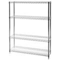 Shelving Inc. 12 d x 42 w x 96 h - Chrome Wire Shelving with 4 Shelves