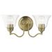 Moreland 2 Light Antique Brass Vanity Sconce