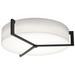 Apex 27.15" Wide Espresso Flush Mount With Linen White Shade