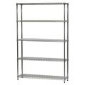 Shelving Inc.12 d x 54 w x 64 h Chrome Wire Shelving with 5 Tier Shelves Weight Capacity 800lbs Per Shelf