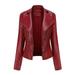 yuehao coats for women womens leather jackets motorcycle coat short lightweight pleather crop coat ()