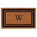 Black Border 24 x 48 Monogram Doormat (Letter W)