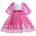 ZHAGHMIN Girls Spring Dresses Size 7-8 Kids Toddler Baby Girls Spring Summer Print Ruffle Short Sleeve Ruffle Sleeveless Show Lace Tulle Princess Dress Girls Clothes 5 Years Old Flower Girl Dress Fo