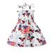 Clearance! 4th of July Dress for Girls 4th of July Baby Girls Outfits Kids Baby Girls Dress Beach Dresses Casual Sleeveless American Flag Princess Sundress Summer Dress Suit For 1-6 Years