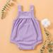 Gubotare Jumpsuit For Baby Girl Unisex Baby Boys Girls Romper Solid Color Long Sleeve Jumpsuit Clothes Purple 9-12 Months