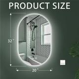 Anti Fog Dimmable LED Frameless Mirror Bathroom LED Mirror Vanity Mirror 32*24 inch