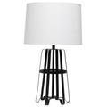 Mod Lighting and Decor 28.5 Bronze Table Lamp with White Tapered Drum Shade