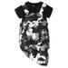 B91xZ Toddler Boys Short Sleeve Camouflage Prints T Shirt Tops Suspenders Jumpsuit Shorts Child Kids Toddler Boy Clothes Black Size 6-9 Months