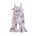 Kids Baby Girls Romper Independence Day Sleeveless Star Striped Print Long Bell-Bottoms Pants Jumpsuit Outfits