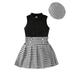 B91xZ Toddler Girl Outfits Toddler Suit Girls Sleeveless Ribbed Tops Plaid Skirt With Hat 3pcs Suit Outfits For Babys Clothes Size 2-3 Years