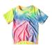 B91xZ Kids Toddler Baby Girls Spring Summer Colorful Print Short Sleeve Tshirt Outfits Size 2-3 Years