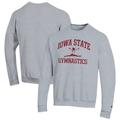 Men's Champion Gray Iowa State Cyclones Gymnastics Icon Powerblend Pullover Sweatshirt