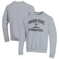 Men's Champion Gray Oregon State Beavers Gymnastics Icon Powerblend Pullover Sweatshirt