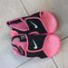 Nike Shoes | Nike Girls Size 2 Black And Hot Pink Valcro Slip On Sandals Beach Water Shoes | Color: Black/Pink | Size: 2g