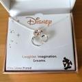 Disney Jewelry | Disney Mickey Ears Laughter Imagination Dreams Necklace Silver Plated | Color: Silver | Size: Os
