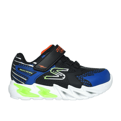Skechers Boy's S Lights: Flex-Glow Bolt Sneaker | Size 8.0 | Black/Blue | Synthetic/Textile