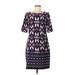 Eliza J Casual Dress - Sheath Boatneck Short sleeves: Purple Dresses - Women's Size 6