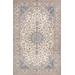 "Pasargad Home Azerbaijan Collection Hand-Knotted Silk & Wool Area Rug- 7' 3"" X 11'11"", Ivory - Pasargad Home 022039"